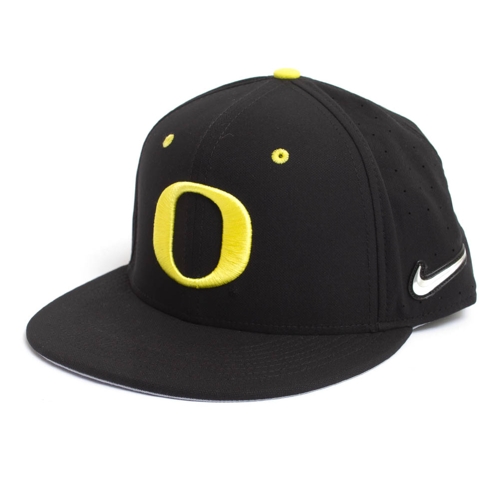 Classic Oregon O, Nike, Black, Flatbill, Performance/Dri-FIT, Accessories, Men, Baseball, Aerobill, Sized, Hat, 379671